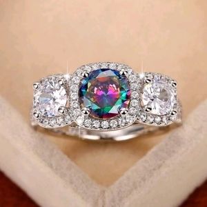 925 Rainbow Topaz Rings